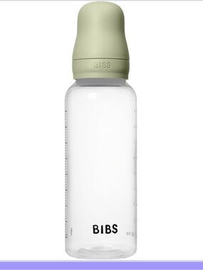 BIBS Baby glass Bottle with Sage Green Cap